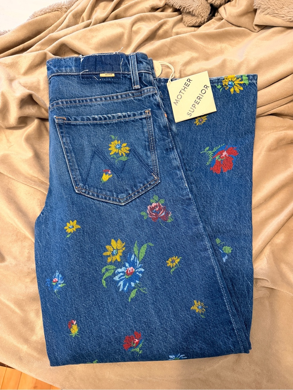 MOTHER PETITES The Lil Rerun Zip Sneak- Field Of Flowers wash - size 26P